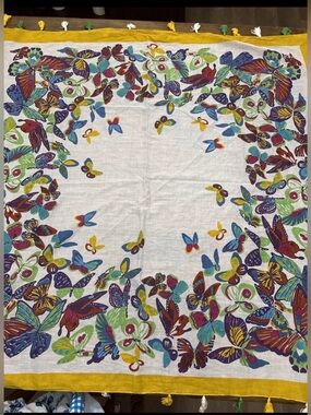 Toko Butterfly Border Lightweight Cotton Scarf 🧣